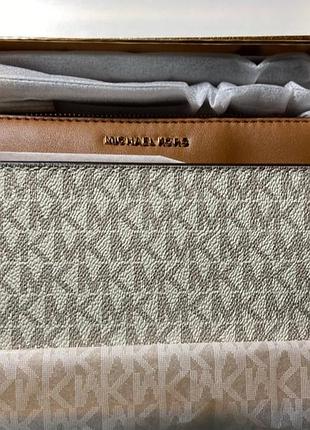 Повністю нова оригінальна сумка-клатч michael kors для жінок, бежево-коричнева, матеріал поліуретан