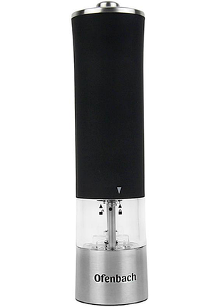 Электрическая мельница для специй ofenbach electric pepper mill с подсветкой, керамическими жерновами, сталь/стекло