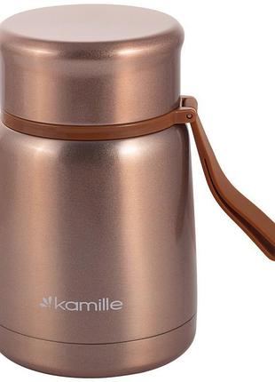 Термос пищевой kamille gold, 530 мл из нержавеющей стали, золотой