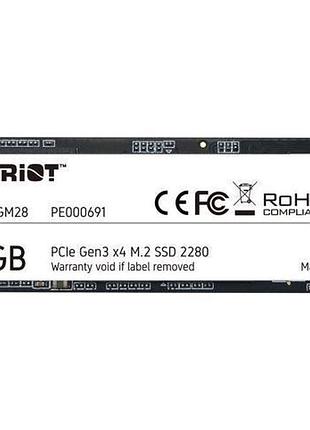 Накопичувач ssd m.2 patriot p300 512gb nvme 2280 pcie 3.0x4 3d nand tlc