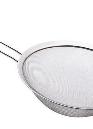 Сито empire sieve classic ø24см з нержавіючої сталі, дрібна сітка, довга ручка, для просіювання борошна, цукрової пудри