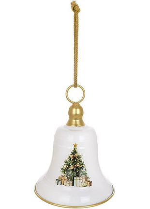 Підвіска декоративна "christmas bell" ø19.5х26см, біла металева