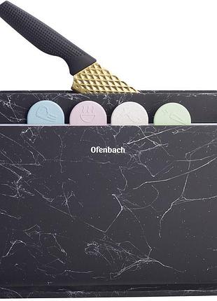 Набор разделочных досок ofenbach black marble 28х18 см на подставке (4 шт.)