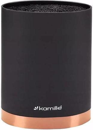 Подставка kamille black&rose, колода для ножей 16х7х22см с полипропиленовым наполнителем