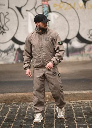 Чоловічий спортивний костюм stone island submariner беж 4