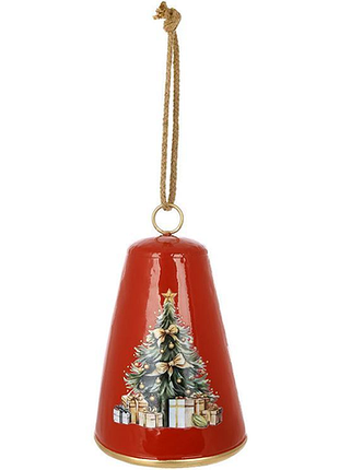 Підвіска декоративна "christmas bell" ø15.5х24см, червона металева