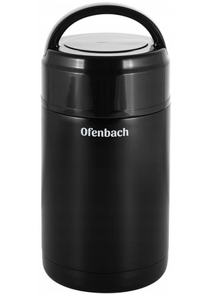 Термос пищевой ofenbach 1000мл из нержавеющей стали, черный