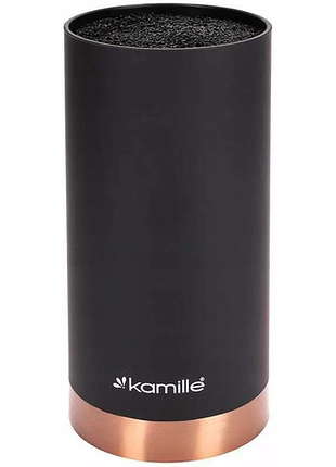 Подставка kamille black&rose, колода для ножей ø11х22см с полипропиленовым наполнителем