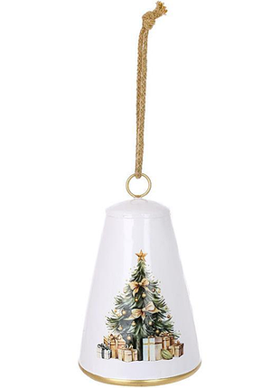 Підвіска декоративна "christmas bell" ø15.5х24см, біла металева