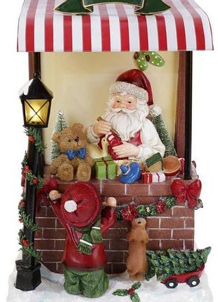 Новорічна композиція «santa's toy shop» з led підсвіткою, полістоун, 24х20х40см
