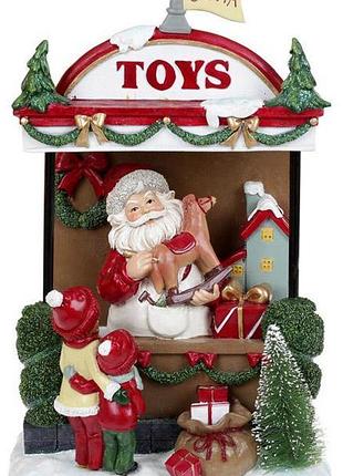 Новорічна композиція «santa’s toy store» з led підсвіткою, полістоун, 22х14х33см