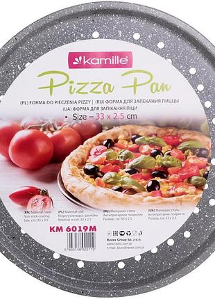 Форма для піци kamille bakery marble ø33см перфорована, вуглецева сталь, антипригарне покриття