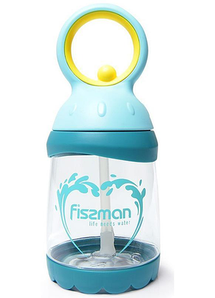 Пляшка дитяча fissman candy 260мл з трубочкою, пластик