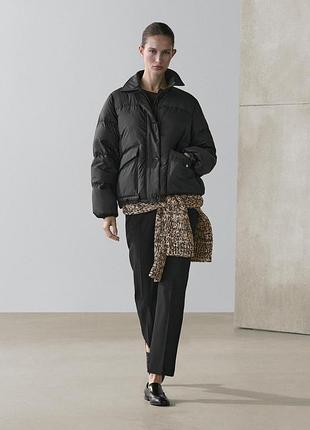 Стёганая пуховая куртка бомбер massimo dutti