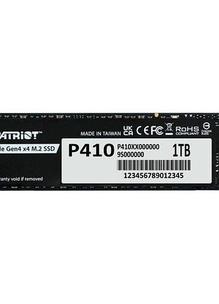 Накопичувач ssd m.2 patriot p410 1tb nvme 2280 pcie gen4 x4 5000/4500 tlc