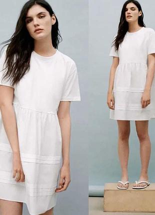 Біла котонова сукня від zara
