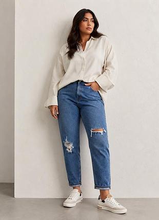 🔥 джинси mom plus size з високою посадкою від бренду jjxx (jack & jones)