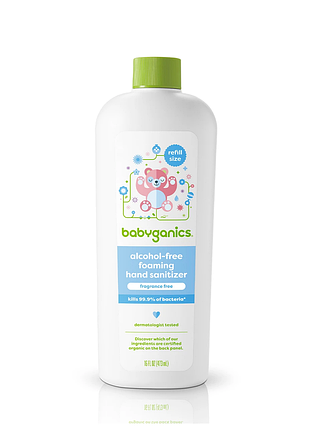 Babyganics, запаска, дезинфицирующее средство для рук, которое пенится, без спирта и ароматизаторов