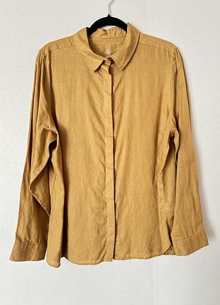 Ms сорочка гірчична 100% льон, розмір xxl
