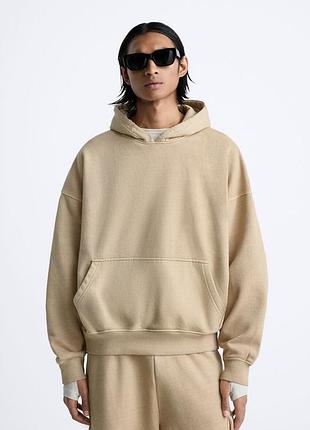 Оверсайз худи washed effect zara
