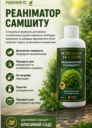 Реаниматор самшита 250мл — биостимулятор от пожелтения, усыхания и после самшитовой огневки