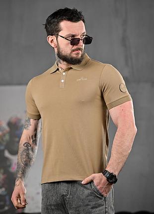 Чоловіча футболка поло stone island cayot🖤