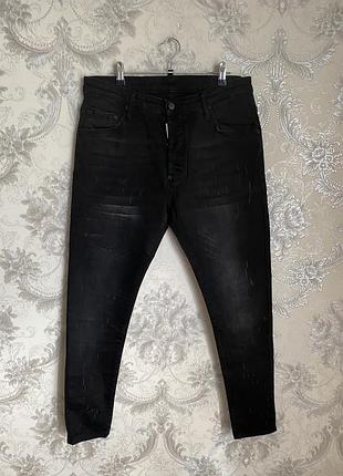 Чоловічі чорні джинси скіні dsquared2 (dean & dan)