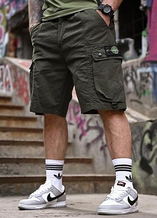 Чоловічі шорти-карго stone island зелений ✅