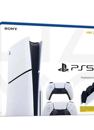 Консоль sony playstation 5 slim 1tb + dualsense (white) + charging station