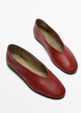 Балетки massimo dutti, овеча шкіра
