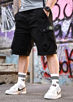 Чоловічі шорти-карго stone island black🖤