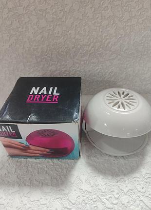 Портативна мінісушарка для нігтів nail dryer vn-fv з вентилятором, що працює від батарейок. в наявності  двох кольорів.