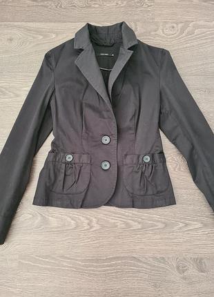 Черный классический пиджак жакет хлопок cotton m-l