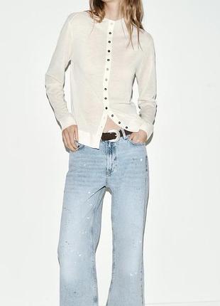 Джинси zara z1975 loose із середньою посадкою та ефектом фарби