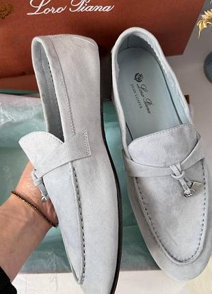 Женские голубые лоферы лоро пиана loro piana lp