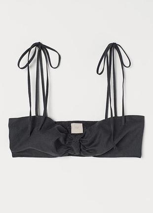 Укорочений льоновий топ h&m з вузлом, розмір s