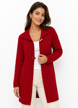 Удлиненный кардиган вязаный.