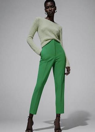 Штани брюки зелені зара zara класика xs