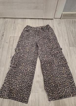 Джинси штани карго леопард в стилі зара