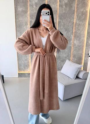 М'якенький затишний кардіган альпака 🔥must have, кардиган з поясом , кофта