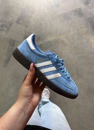 Стильные женские кроссовки adidas spezial handball blue white