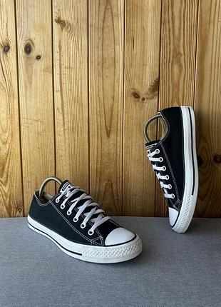Чорно-білі класичні кеди взуття кросівки низькі converse all star