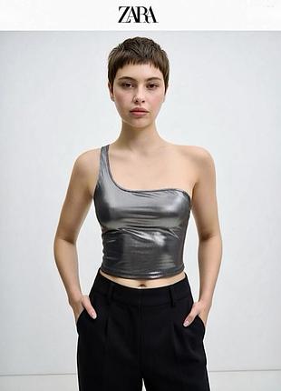 Жіночій сріблястий топ zara (розмір s)