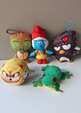 Мягкая игрушка mcdonalds, смурфик, соник, badtz-maru, merton the turt лотом