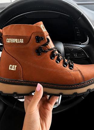 Мужские зимние кожаные ботинки caterpillar expensive fox