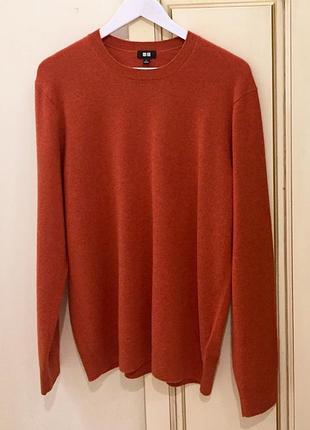 Новий.светр з кашеміру uniqlo premium selection 100% cashmere  crew neck orange оригінал. з поточної колекції