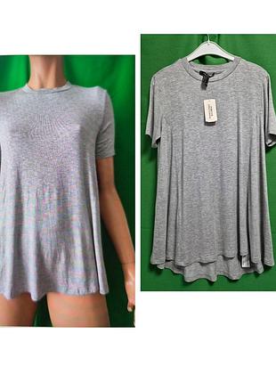 Удлинённая футболка трапециевидного кроя, в цвете серый меланж forever 21
