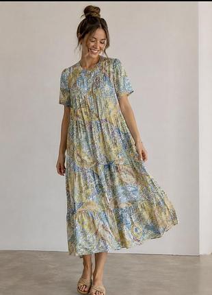 Zara — ніжна сукня міді з принтом у стилі бохо
