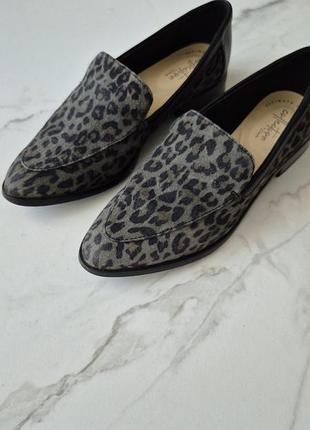 Лофери clarks collection леопардові, натуральна замша / шкіра