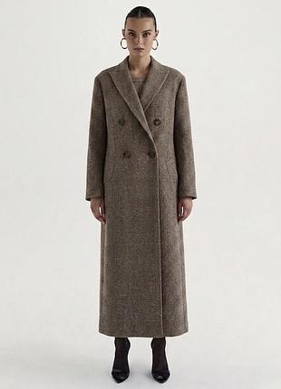Max mara weekend оригінал довге твідове коричневе пальто максі італія